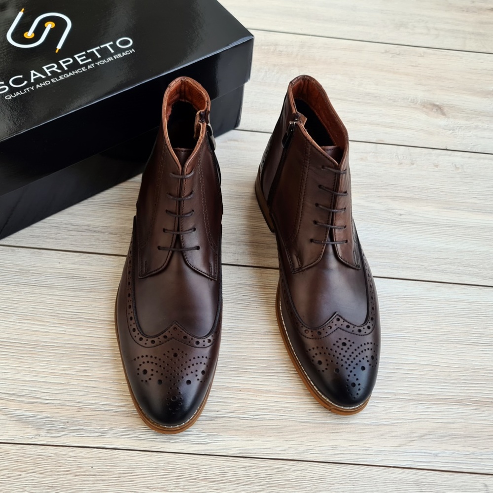 Tobacco Chelsea Leather Derby Boots